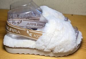 UGG Koolaburra FUZZ'N II Slippers Women's Size 5 White Slides Bedroom Shoes
